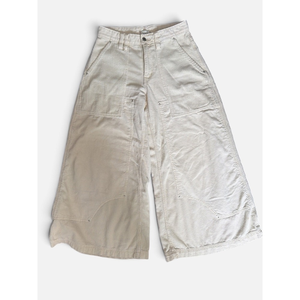 BDG Urban Outfitters Cream Corduroy Wide Leg Skate Carpenter Pants 28 waist sz 4